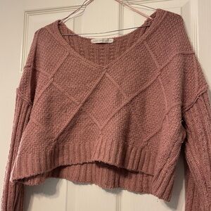 Altar'd State Dusty Rose V-Neck Sweater